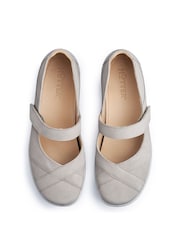 Hotter Flint Grey Standard Fit Hope Touch-Fastening Leather Shoes - Image 4 of 4
