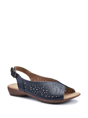 Hotter Blue Sunrise Buckle Regular Fit Sandals - Image 2 of 4