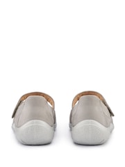 Hotter Flint Grey Wide Fit Hope Touch-Fastening Leather Shoes - Image 3 of 4