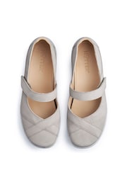 Hotter Flint Grey Wide Fit Hope Touch-Fastening Leather Shoes - Image 4 of 4