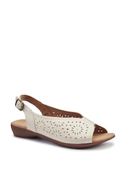Hotter Cream Sunrise Buckle Regular Fit Sandals - Image 2 of 4