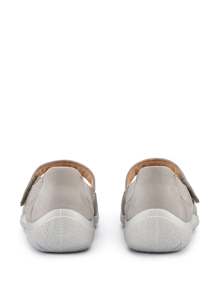 Hotter Flint Grey Extra Wide Fit Hope Touch-Fastening Leather Shoes - Image 4 of 4