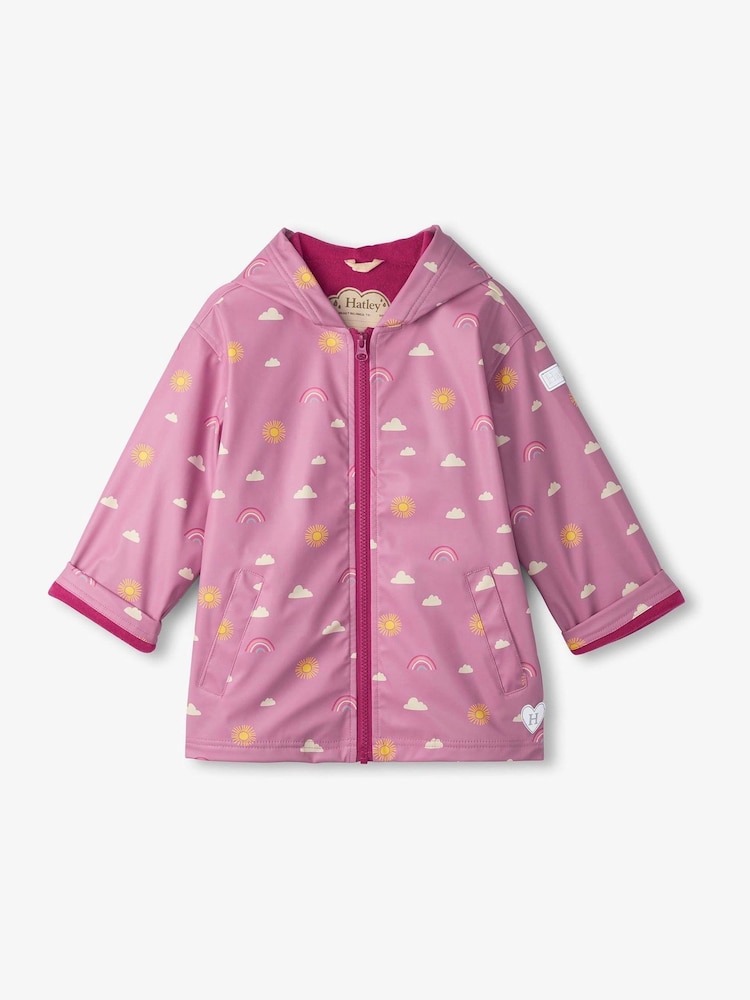 Hatley Pink Sun Charms Zip Up Raincoat - Image 2 of 4