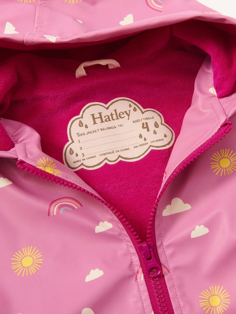Hatley Pink Sun Charms Zip Up Raincoat - Image 4 of 4