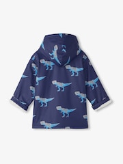 Hatley Blue T-Rex Dinosaur Print Attack Sherpa Lined Splash Jacket - Image 3 of 3