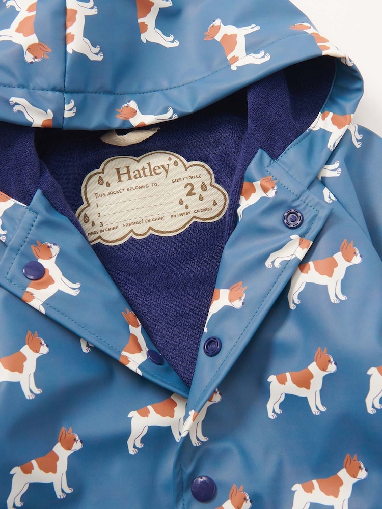 Hatley Blue Friendy Bulldogs Preschool Raincoat - Image 3 of 3