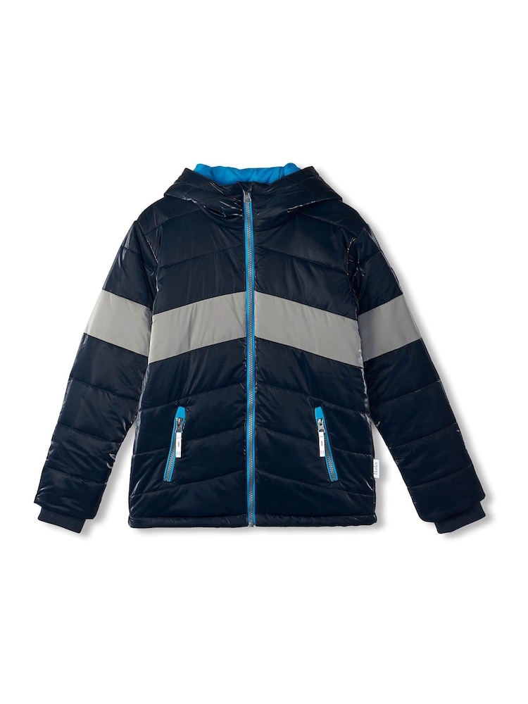 Hatley Shark Skin Black Colourblock Waterproof Puffer Jacket - Image 1 of 2