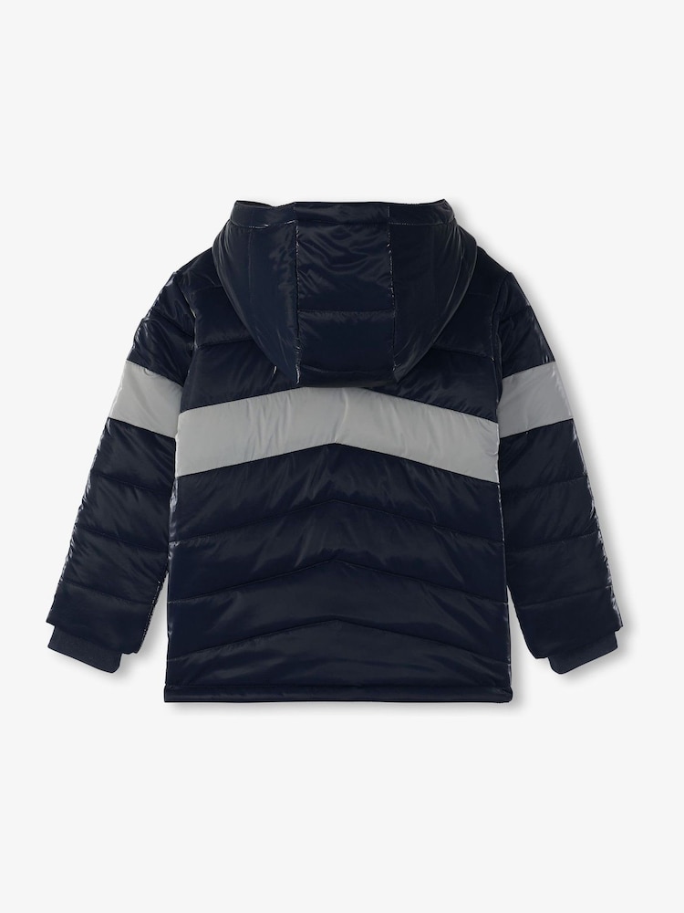 Hatley Shark Skin Black Colourblock Waterproof Puffer Jacket - Image 2 of 2