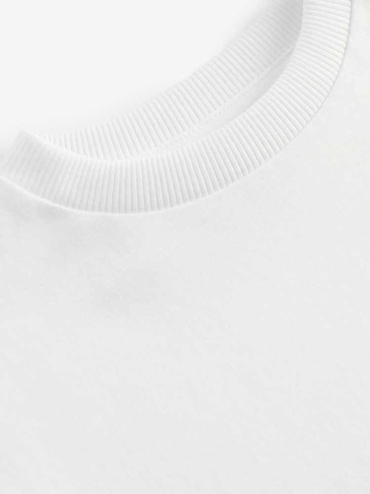 White Short Sleeve Plain T-Shirt (3mths-7yrs) - Image 3 of 4
