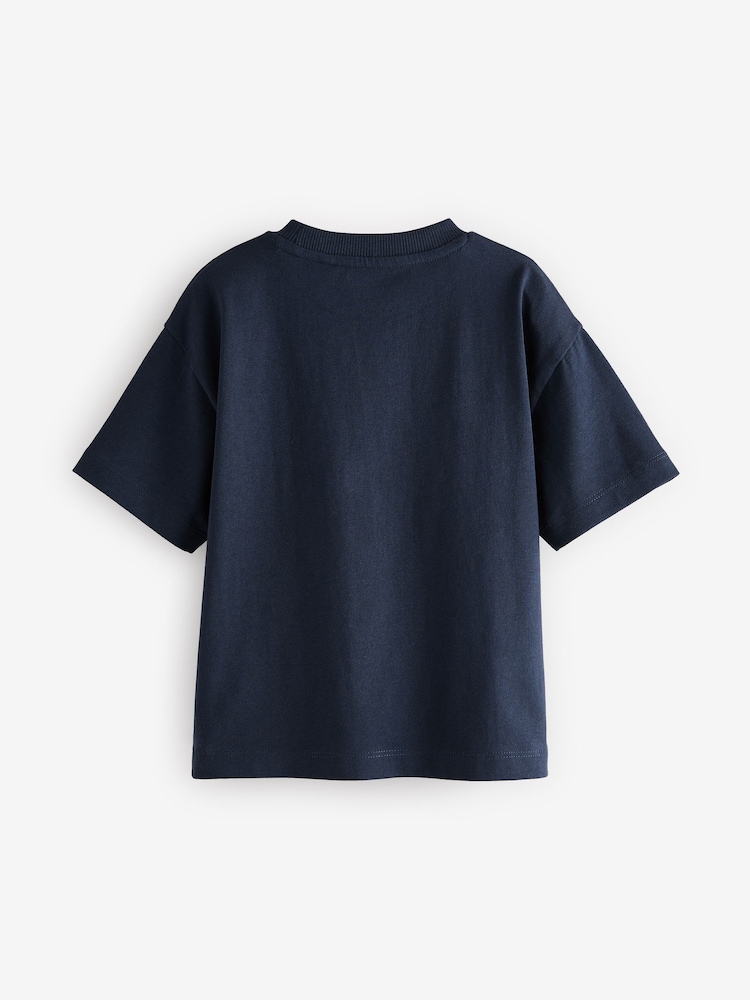 Navy Short Sleeve Plain T-Shirt (3mths-7yrs) - Image 2 of 4