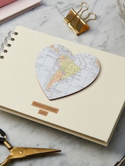 Posh Totty Designs Personalised Vintage Map Heart White Album - Image 2 of 3