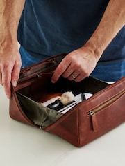 Posh Totty Designs Personalised Leather Lay Flat Wash Brown Bag - Image 3 of 5