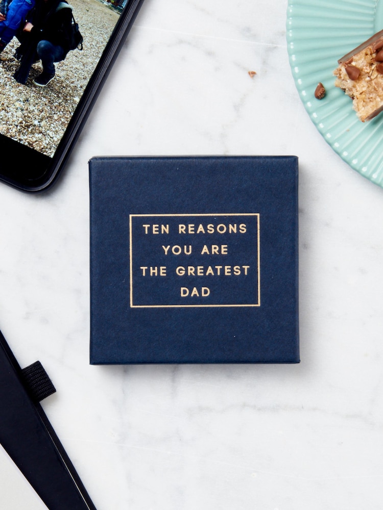 Posh Totty Designs Personalised 10 Reasons You Are The Greatest Dad Message Box White Gift Set - Image 1 of 4