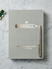 Posh Totty Designs Blue Personalised Gold Foil Teacher Notebook - Image 2 of 4
