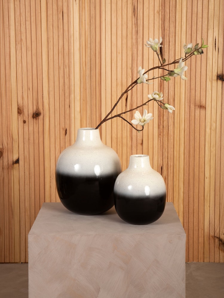 Fifty Five South Black White Ramus Large Ombre Vase - Image 2 of 6 Fifty Five South Black White Ramus Large Ombre Vase - Image 2 of 6