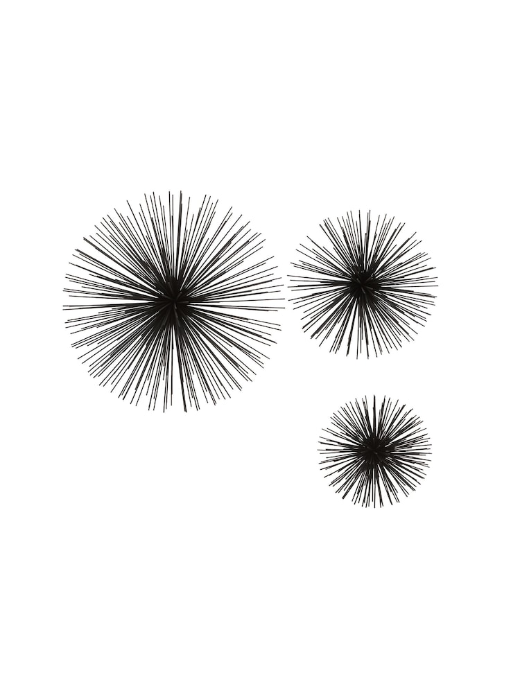 Fifty Five South Set of 3 Black Mirano Iron Starburst Wall Decor - Image 1 of 6