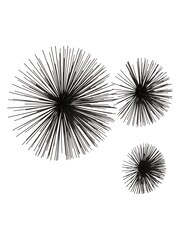 Fifty Five South Set of 3 Black Mirano Iron Starburst Wall Decor - Image 2 of 6