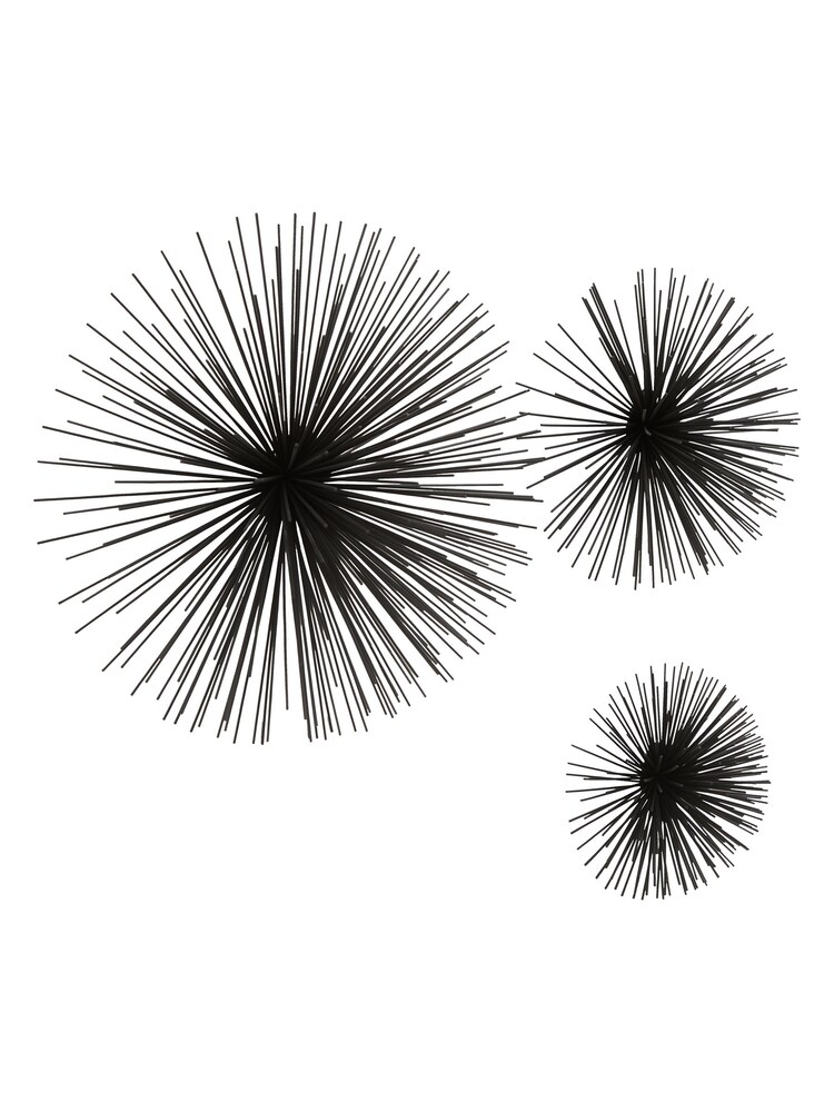Fifty Five South Set of 3 Black Mirano Iron Starburst Wall Decor - Image 2 of 6