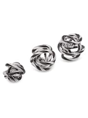 Fifty Five South Black White Set of Three Knotted Glass Ornamnets - Image 2 of 6