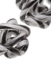 Fifty Five South Black White Set of Three Knotted Glass Ornamnets - Image 4 of 6