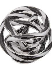 Fifty Five South Black White Set of Three Knotted Glass Ornamnets - Image 6 of 6