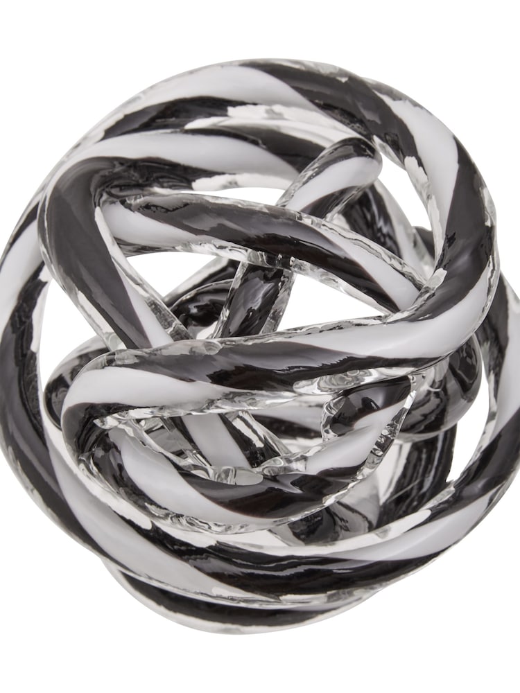 Fifty Five South Black White Set of Three Knotted Glass Ornamnets - Image 6 of 6 Fifty Five South Black White Set of Three Knotted Glass Ornamnets - Image 6 of 6
