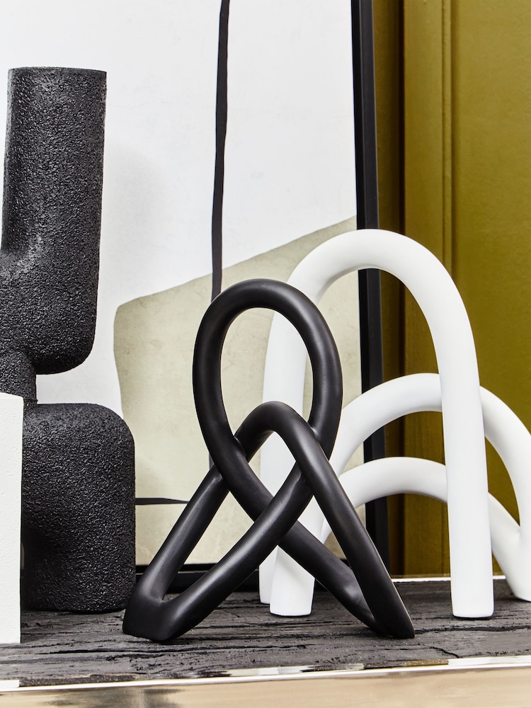 Interiors by Premier White Broc Arched Abstract Ornaments Sculpture - Image 2 of 6