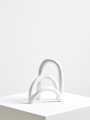 Interiors by Premier White Broc Arched Abstract Ornaments Sculpture - Image 6 of 6