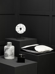 Fifty Five South Black/White Marmara Marble Sculpture on Iron Ornaments Stand - Image 1 of 6
