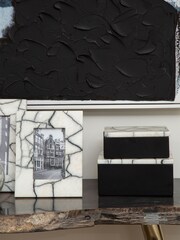 Fifty Five South Black White Marmara Small Trinket Box - Image 2 of 6