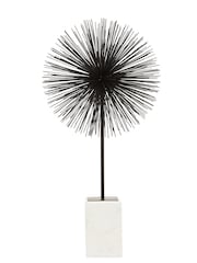Fifty Five South Black/White Mirano Starburst Sculpture with Marble Ornaments Base - Image 1 of 4
