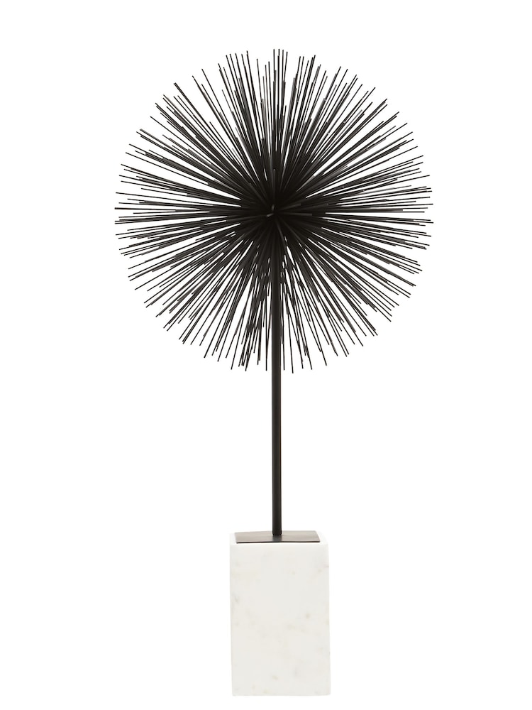 Fifty Five South Black/White Mirano Starburst Sculpture with Marble Ornaments Base - Image 1 of 4