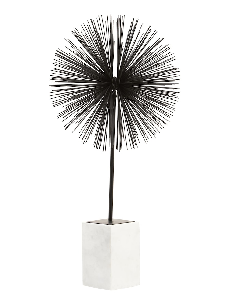 Fifty Five South Black/White Mirano Starburst Sculpture with Marble Ornaments Base - Image 2 of 4