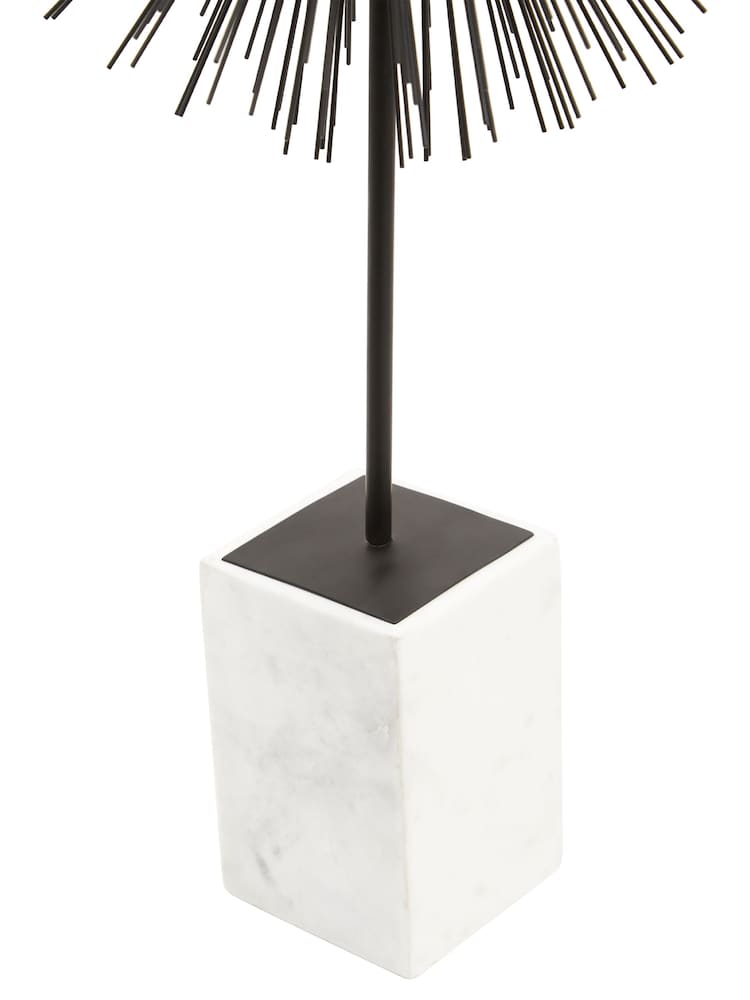 Fifty Five South Black/White Mirano Starburst Sculpture with Marble Ornaments Base - Image 4 of 4