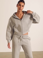 Gris antracita - Sudadera de neopreno con capucha y cremallera - Imagen 2 de 8