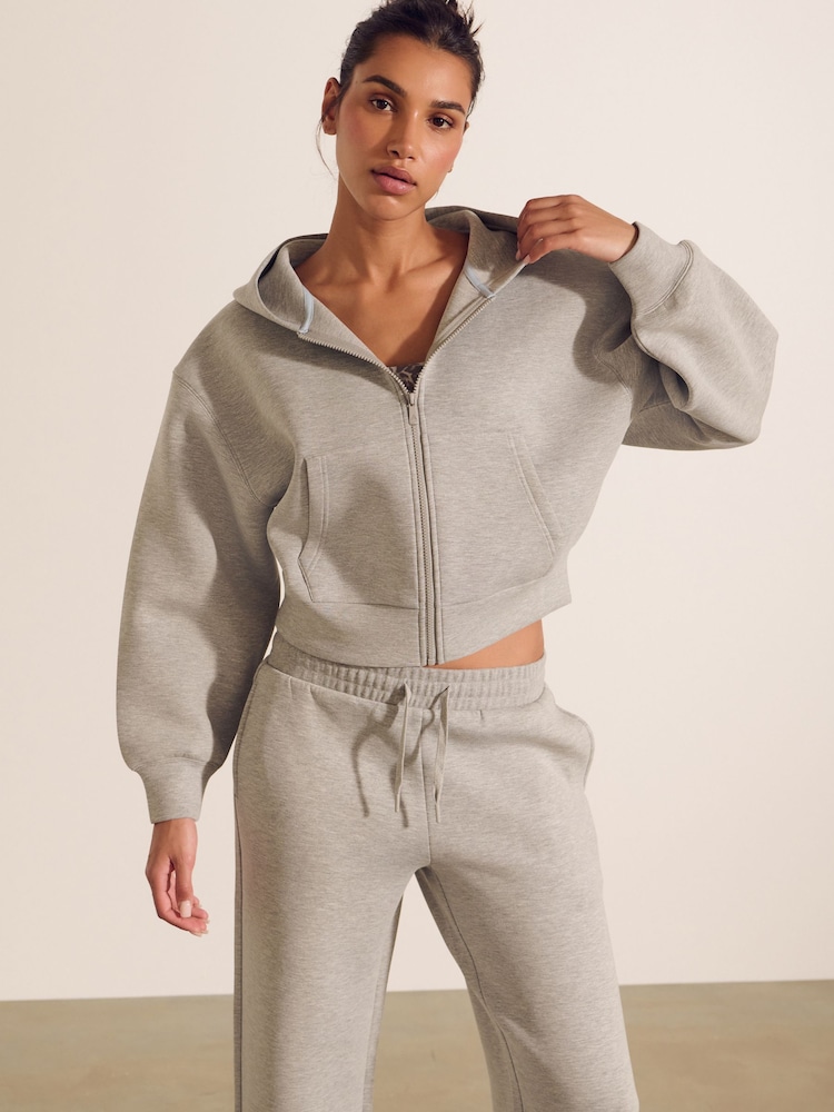 Gris antracita - Sudadera de neopreno con capucha y cremallera - Imagen 2 de 8