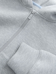 Charcoal Grey Scuba Zip Through Hoodie - Image 2 of 3