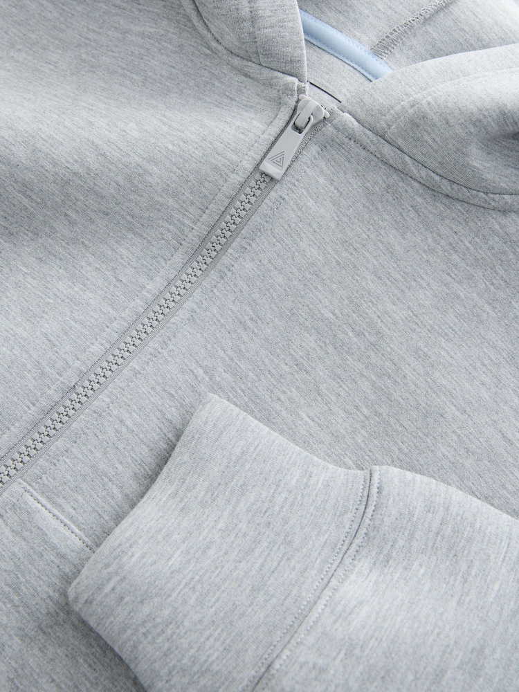Charcoal Grey Scuba Zip Through Hoodie - Image 2 of 3