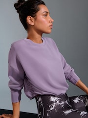 Purple Modal Blend Ruched Side Detail Sweatshirt - Image 1 of 9