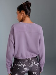 Purple Modal Blend Ruched Side Detail Sweatshirt - Image 4 of 9