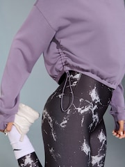 Purple Modal Blend Ruched Side Detail Sweatshirt - Image 6 of 9
