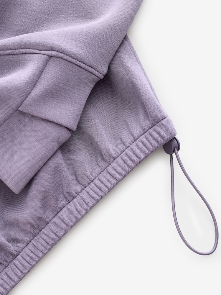 Purple Modal Blend Ruched Side Detail Sweatshirt - Image 9 of 9