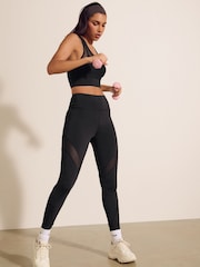 Black Mesh Power Active Sports Leggings - Image 2 of 8