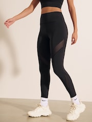 Black Mesh Power Active Sports Leggings - Image 3 of 8
