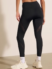 Black Mesh Power Active Sports Leggings - Image 4 of 8