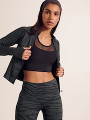 Charcoal Grey Seamless Active Zip Through Yoga Jacket - Image 1 of 8