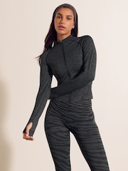 Charcoal Grey Seamless Active Zip Through Yoga Jacket - Image 3 of 8