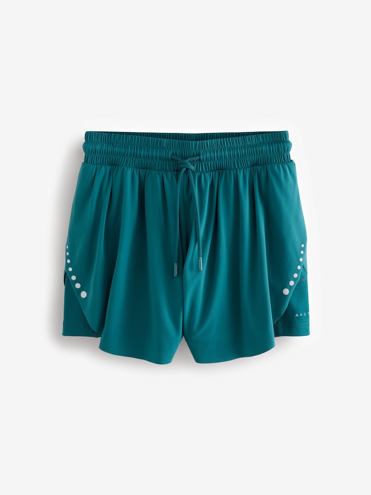 Donkergroen - Active Sports Jersey Layer Running Shorts with Pockets - Image 6 of 8