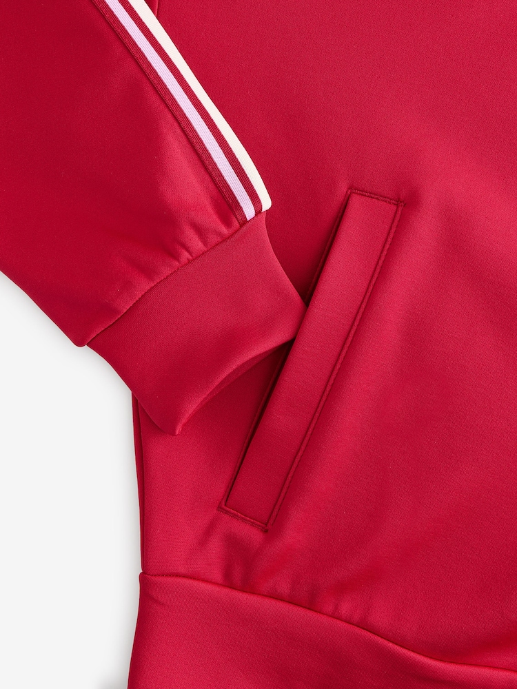 Red Retro Tracksuit Jacket with Contrast Piping - Image 10 of 10