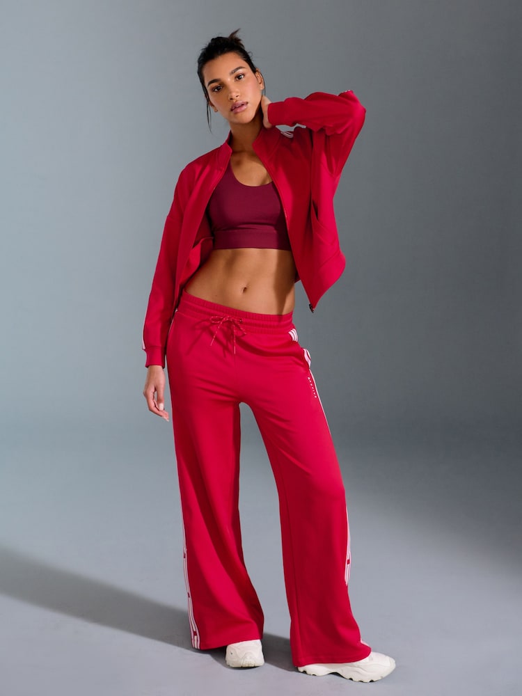 Red Retro Tracksuit Jacket with Contrast Piping - Image 3 of 10